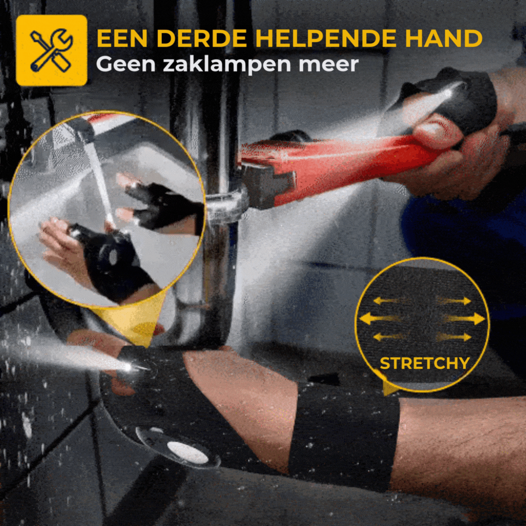 Handsfree LED zaklamp Waterdichte handschoenen