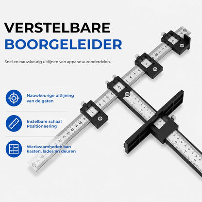 Verstelbare Boorgeleider Liniaal voor Nauwkeurige Uitlijning