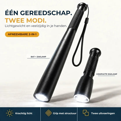 2-in-1 Aluminium Baseballbat met Zaklamp – Afneembare Handgreep
