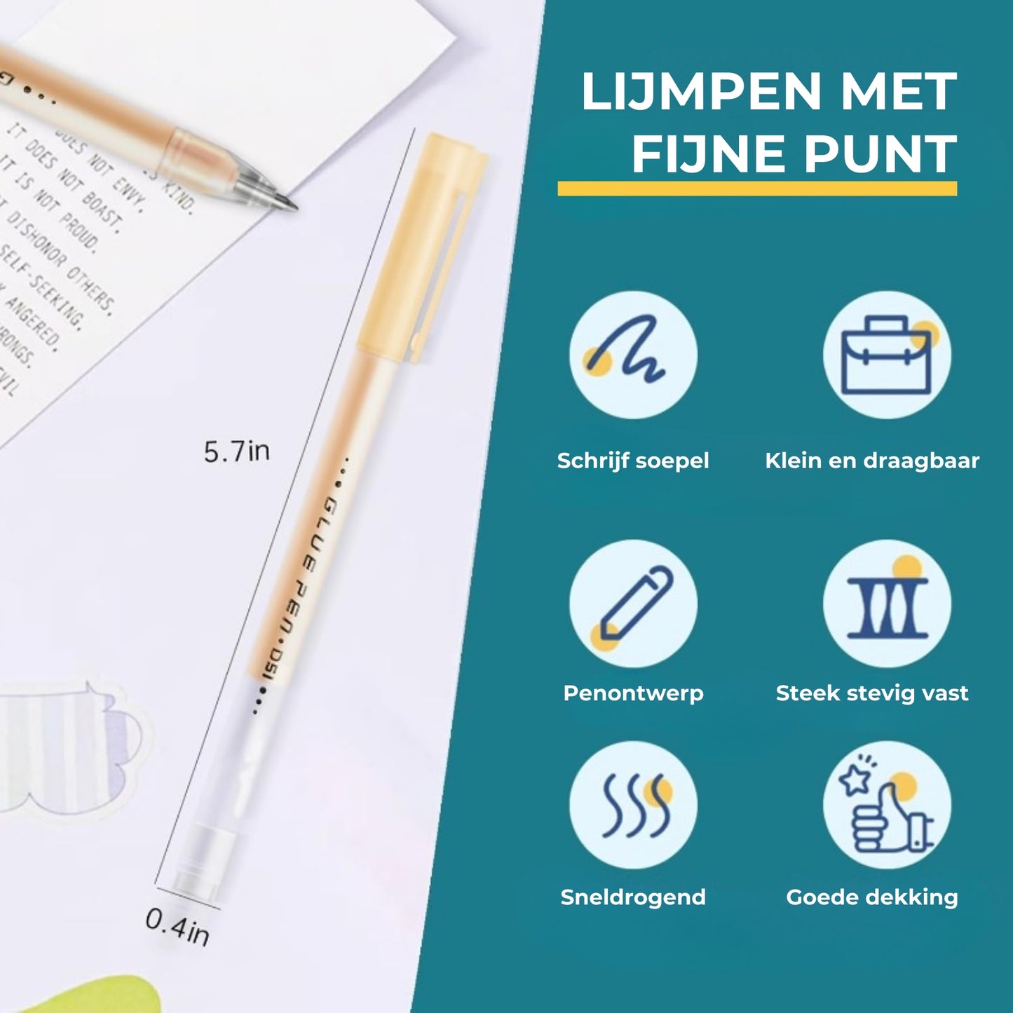 Lijmstiften met fijne punt (set van 6)