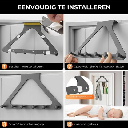 🏠 Deurhanger organizer in koolstofstaal