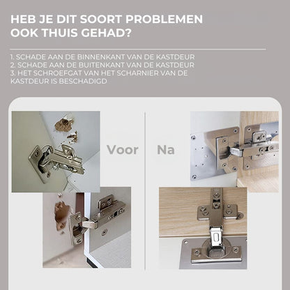 Roestvrijstalen Kastscharnieren Reparatieset - Incl. 4 Platen + 24 Schroeven
