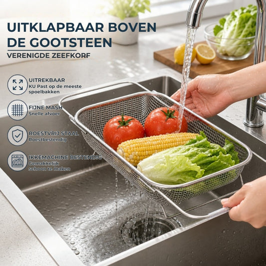 Roestvrijstalen Uitrekbare Gootsteenzeef