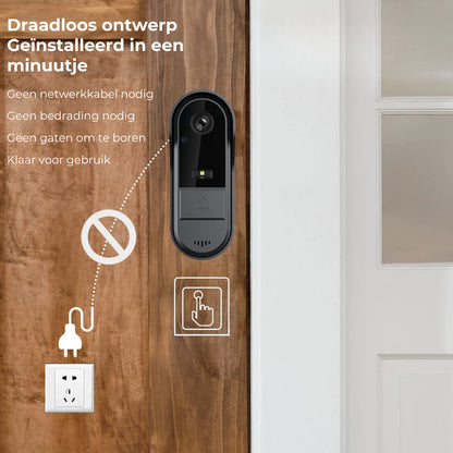 Draadloze beveiligingscamera-deurbel