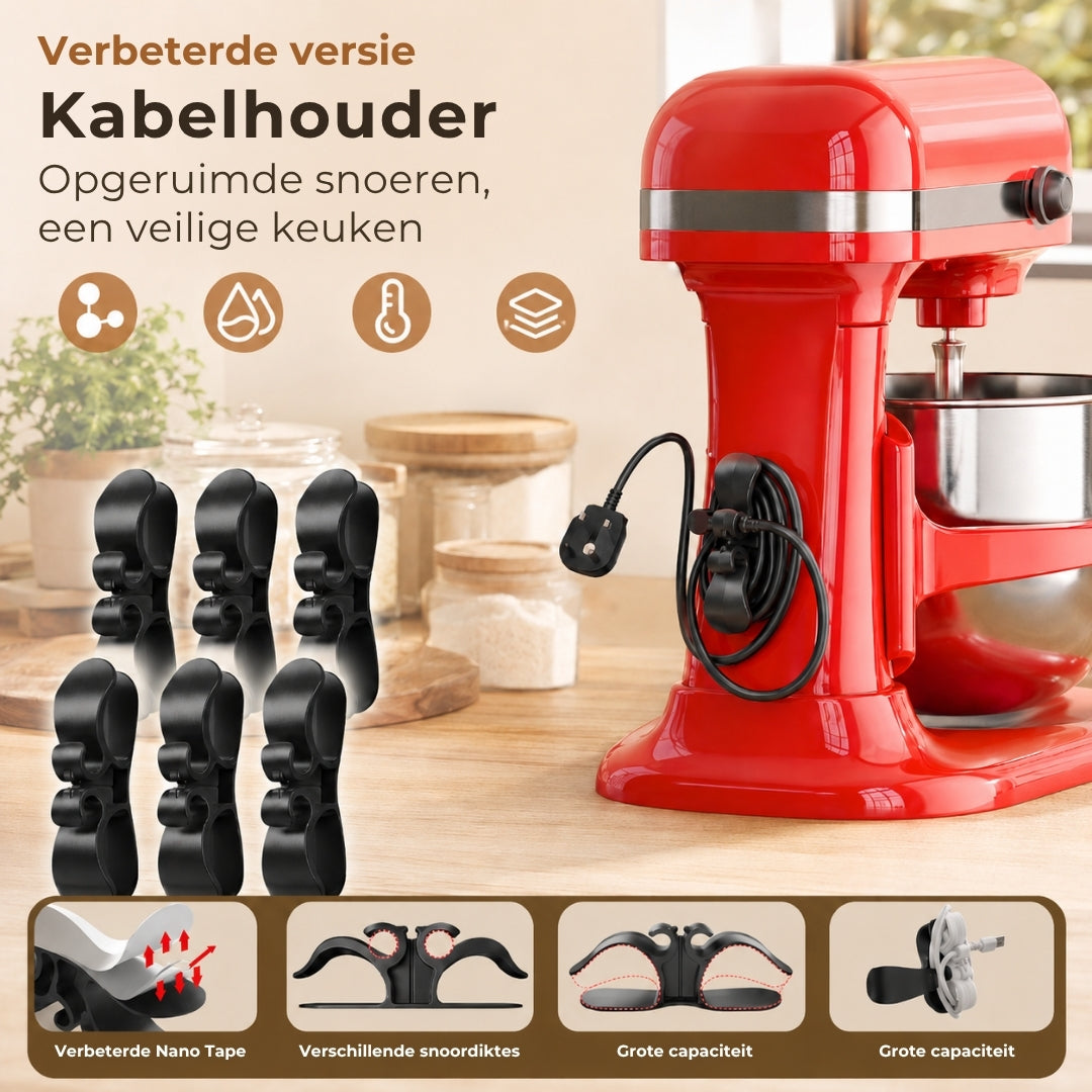 Oplader- en snoerhouders (6 stuks)