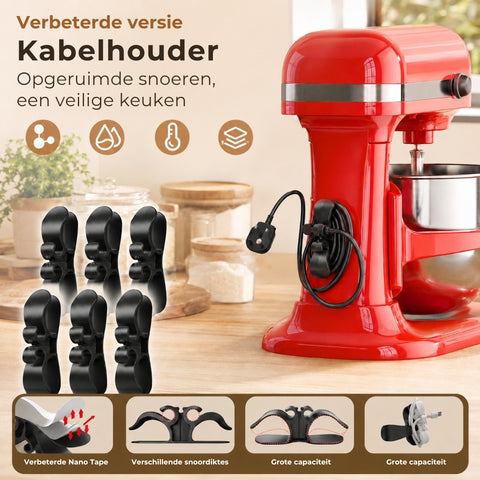 Oplader- en snoerhouders (6 stuks)