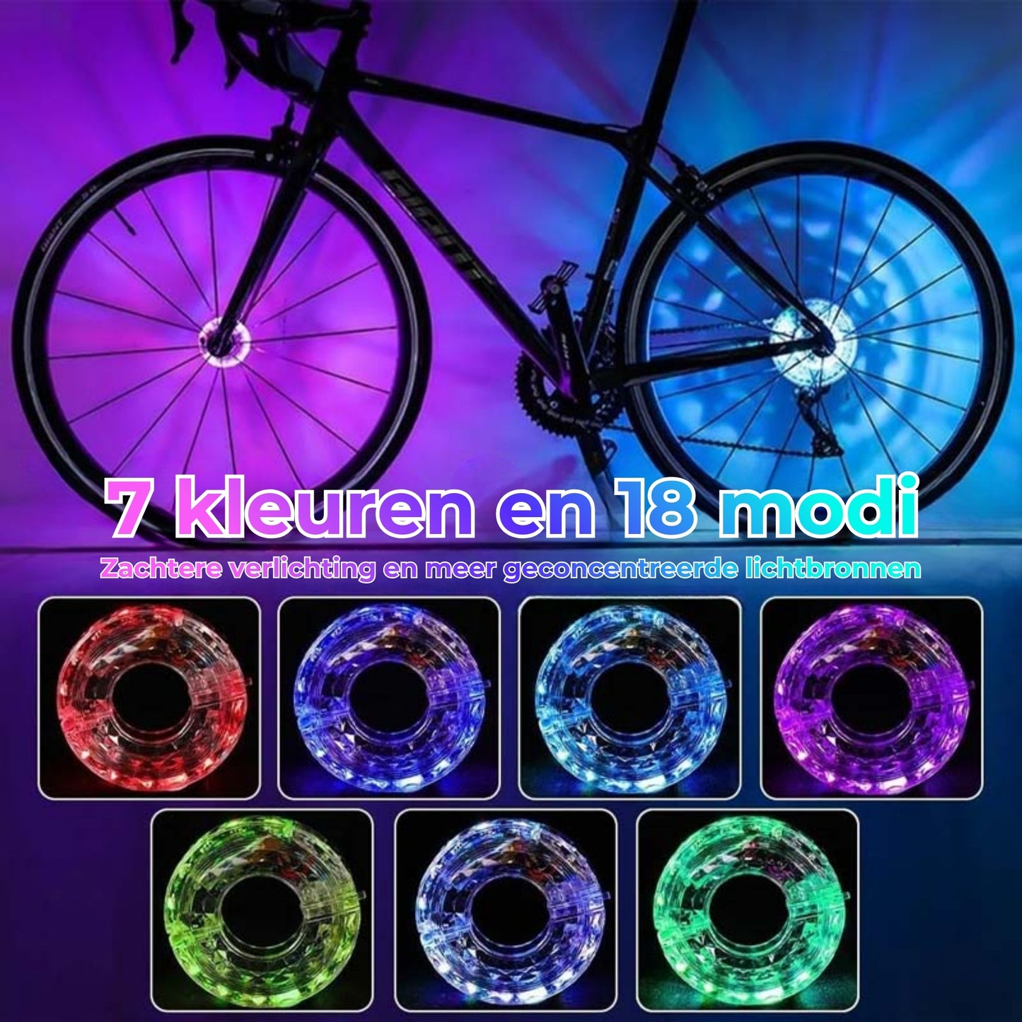 ✨ LED-fietswiellamp voor nachtelijke ritten