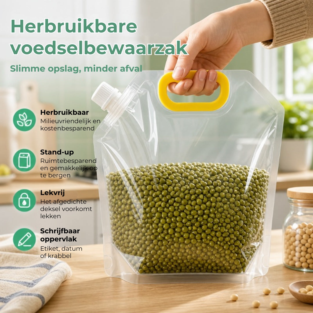 Herbruikbare Voedselbewaarzakken - 5 Liter - 3 Stuks