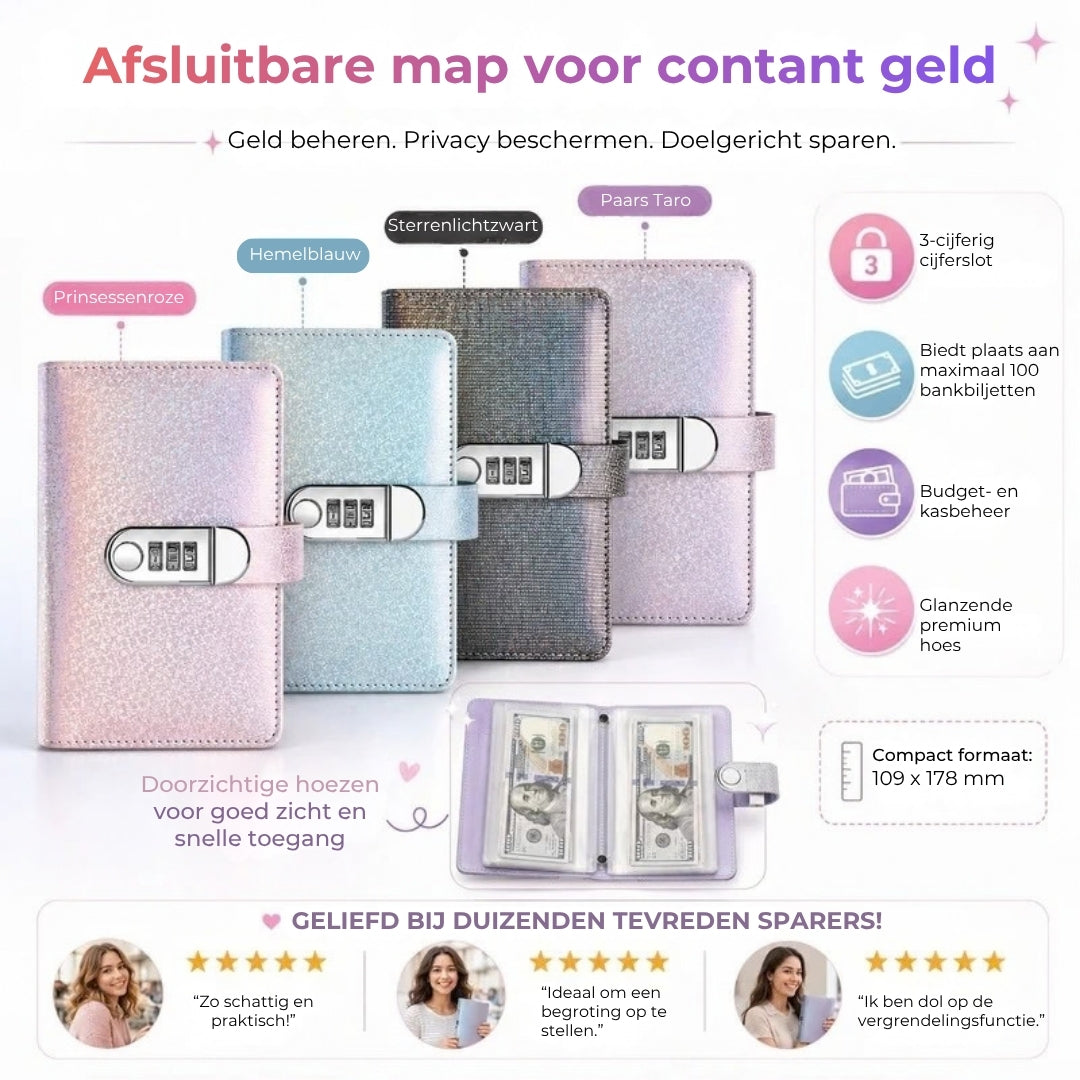 Glitter Spaarboekje met Codeslot