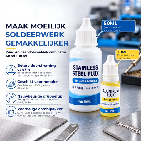 Krachtig Soldeervloeimiddel voor Roestvrij Staal en Aluminium