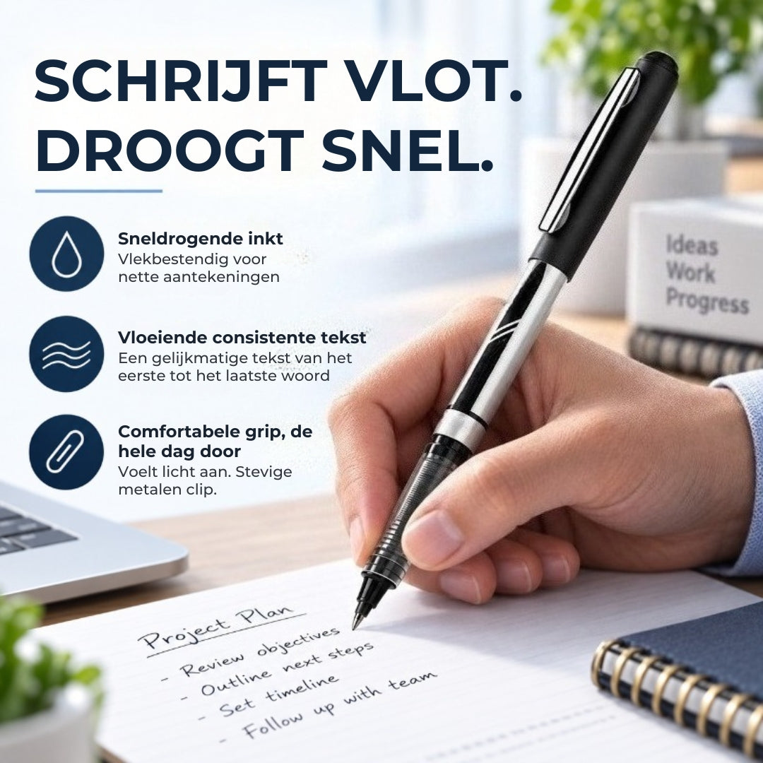 Vlekvrije en Sneldrogende Inktpennenset - 12 Stuks