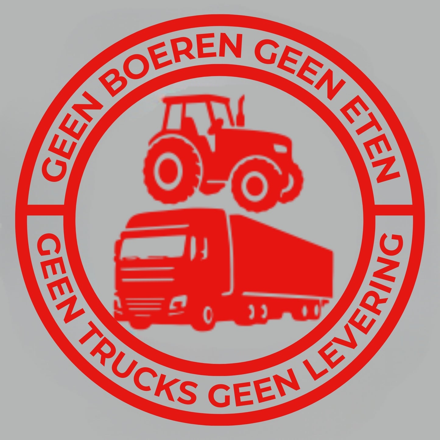 Geen boeren geen eten; geen trucks geen leveringen Vinylsticker – 140 mm sticker