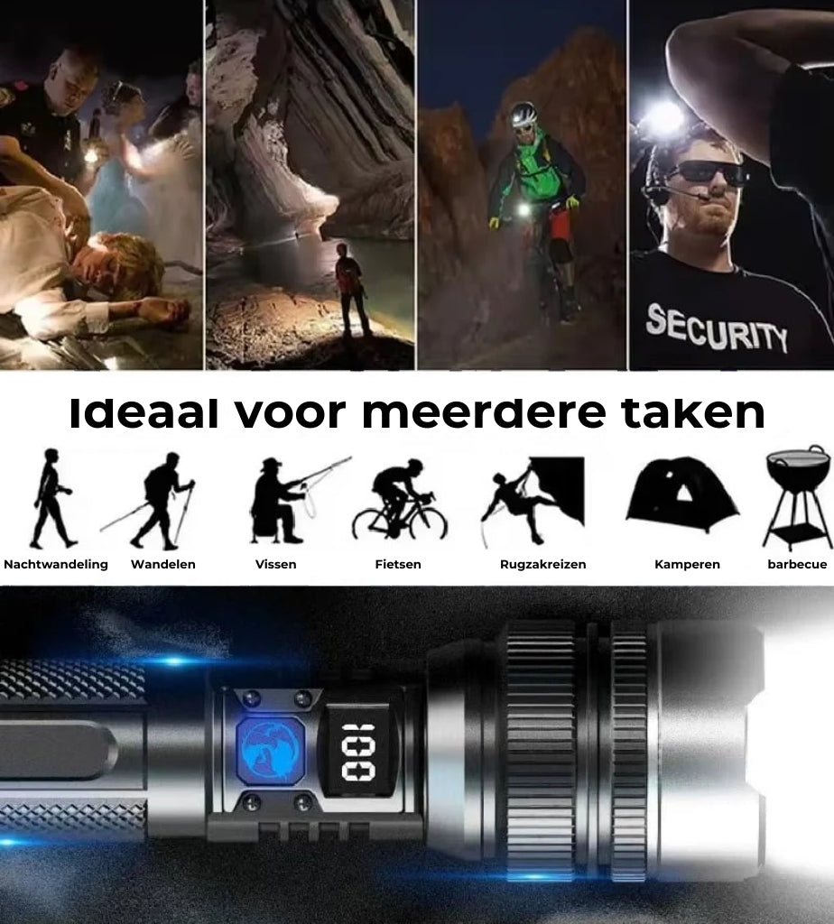 StormBeam Telescopische Zaklamp Powerbank