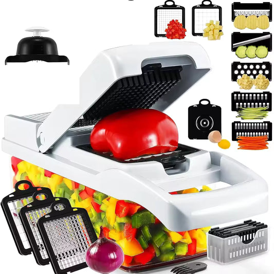 Multifunctionele groentehakker en - snijder (incl. aanhechtingen)