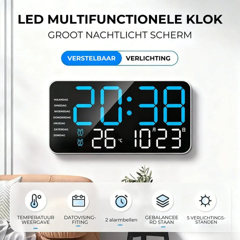 ⏰Multifunctionele decoratieve LED digitale wandklok