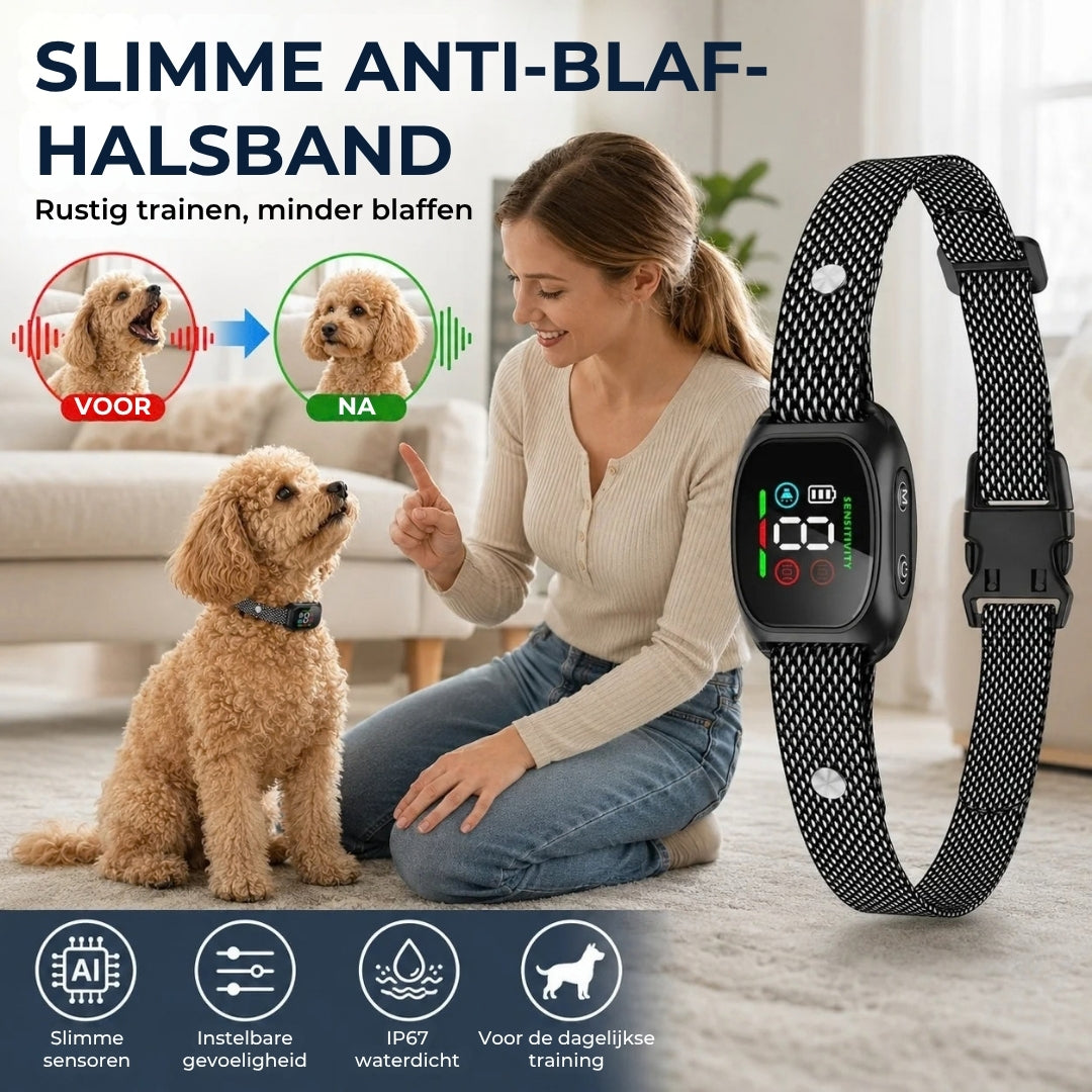 Anti-Blaf Halsband - Diervriendelijk en Verstelbaar