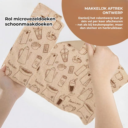 Afscheurbare microvezel reinigingsrol