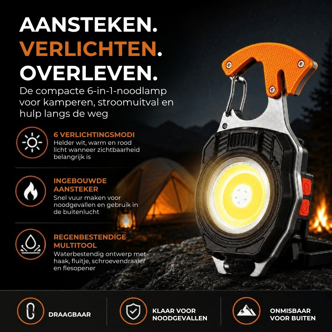 6-in-1 Survival Multitool Sleutelhanger