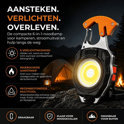 6-in-1 Survival Multitool Sleutelhanger