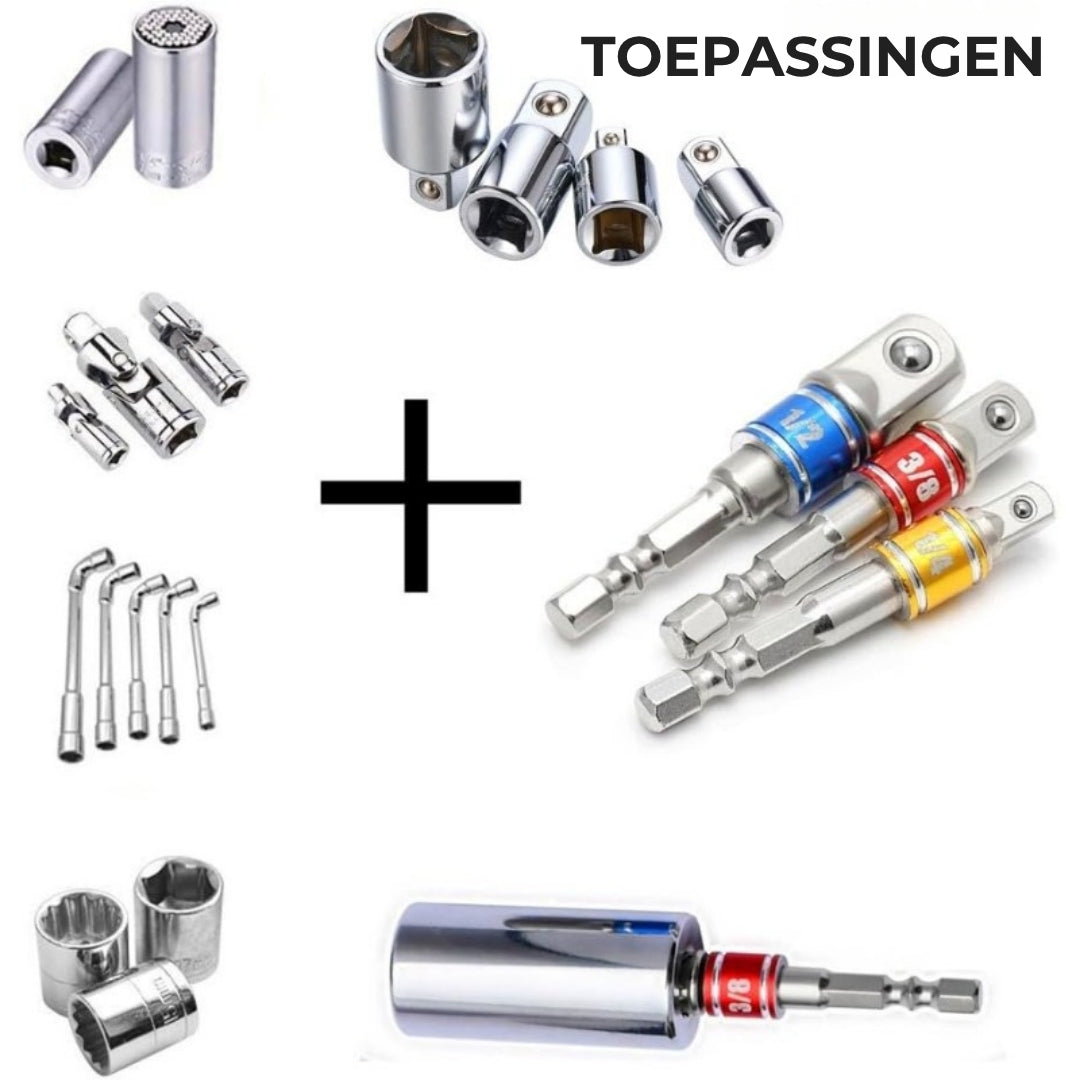 Set boor- en dopsleuteladapters
