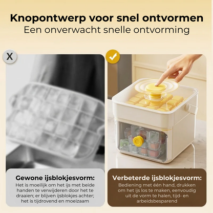 🧊 Ijsblokkenvorm Kubus met Duwfunctie