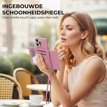 🔥📱 iPhone Dames Telefoonhoes - Ingebouwde Portemonnee