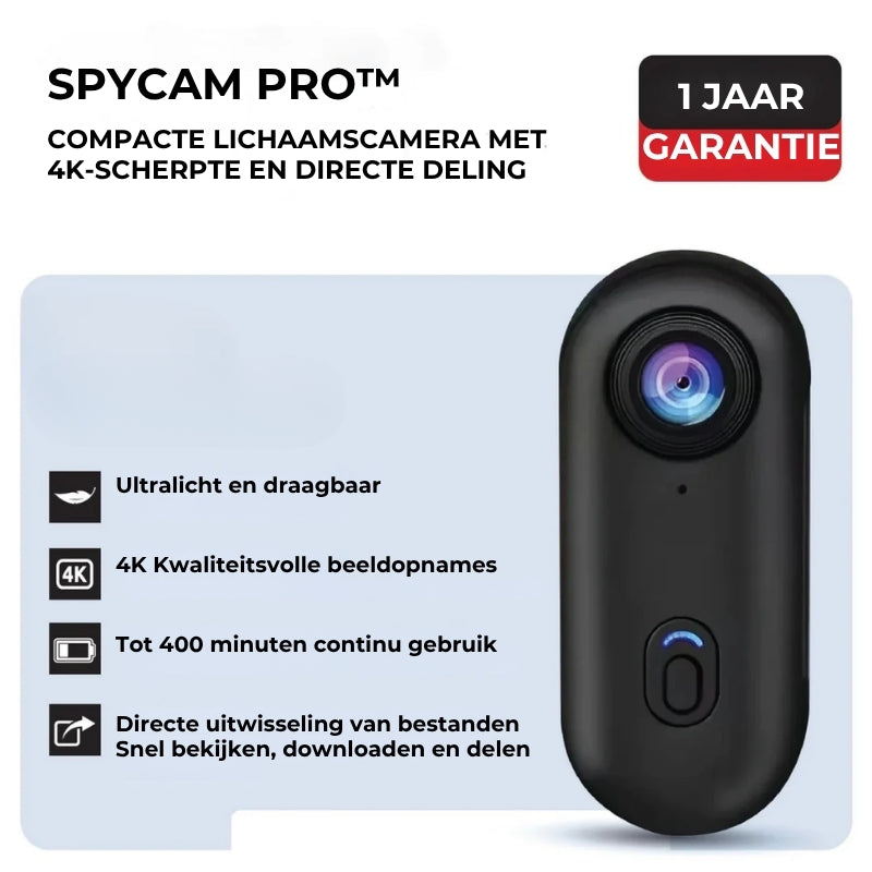 SpyCam PRO™ – Draagbare HD-videocamera met bewegingsdetectie