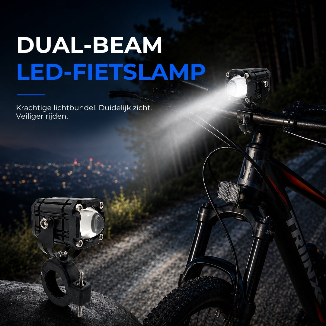 LED Fietslicht met Dubbele Lichtstraal