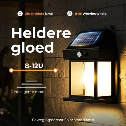 Zonne-wandlamp – Bewegingssensor & weerbestendig