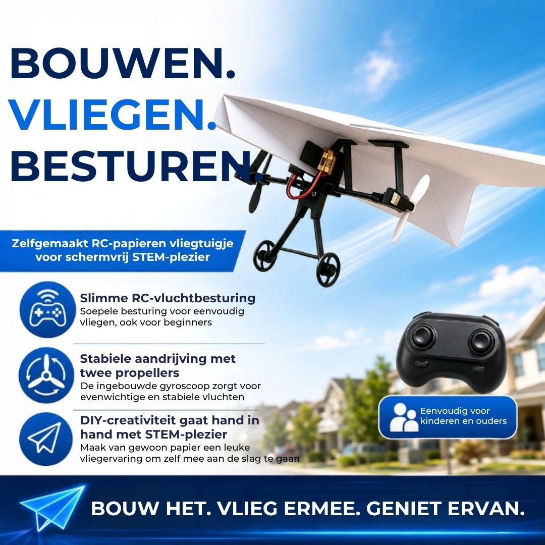 RC-ombouwset voor papieren vliegtuigjes