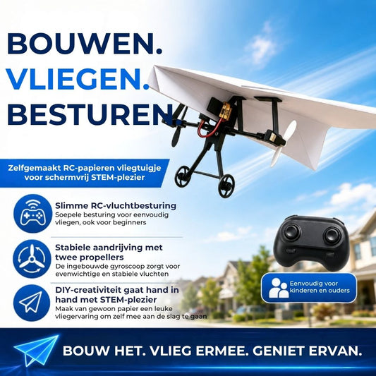 Aangedreven Papieren Vliegtuigje op Afstandbediening