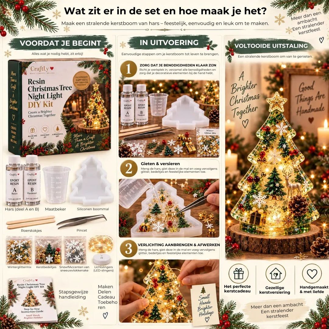 DIY Hars Kerst Nachtlampje - Incl. Handleiding