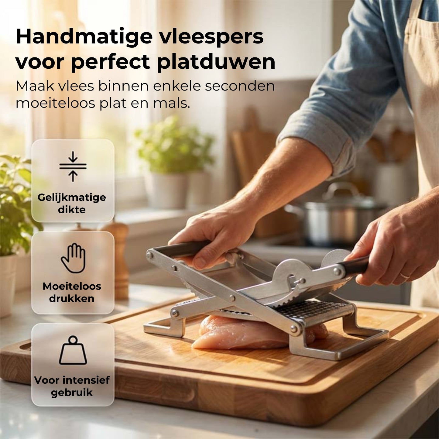 🥩 Slimme vleesvlakker | Maak perfecte hamburgers en gehakt – eenvoudig en snel! ⚡