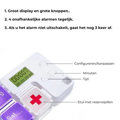 Wekelijkse Pillenplanner met Alarmklok