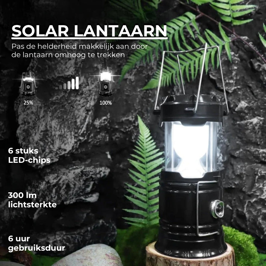 Zonne-energie + USB Campinglantaarn en -zaklamp