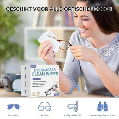 Brilglazen schoonmaakdoekjes tegen aanslag (100 stuks)