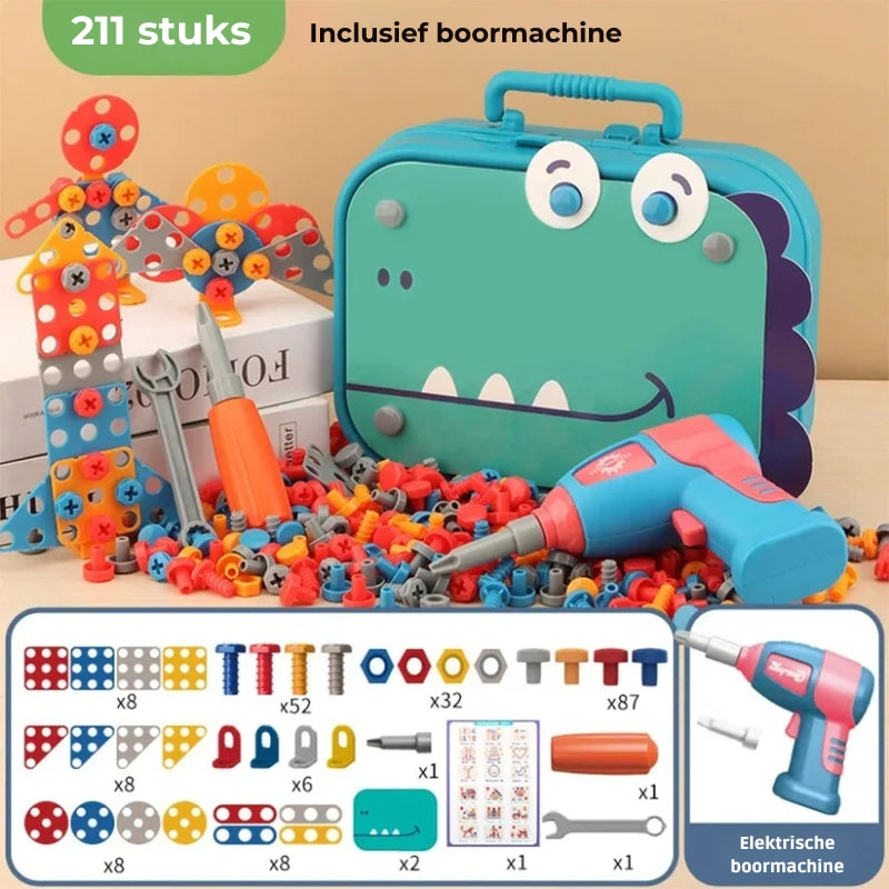 Bouwpakket voor kinderen in schattig dinosaurusdesign