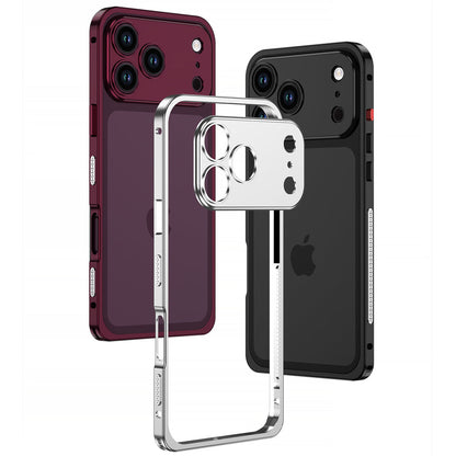 Metalen Bumper iPhone Hoesje met Camera Lens Bescherming en Transparante Achterkant