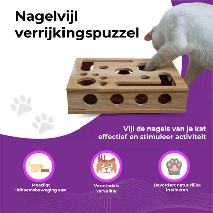 😻 Kattenkras Puzzeldoos: nagelvijl zonder stress, alternatief voor nagelknippers en -slijpers