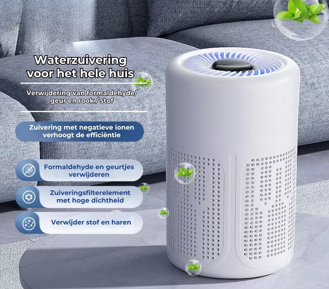 Draagbare Desktop Luchtreiniger met HEPA Filter en Negatieve Ione