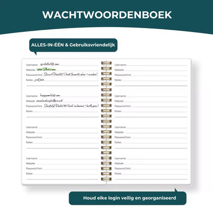 Leuk wachtwoordboek / wachtwoord organizer