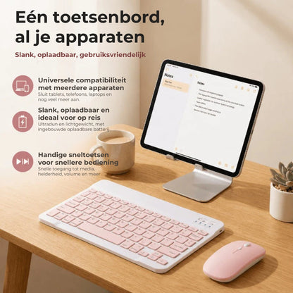 Ultradun Draadloos Toetsenbord via Bluetooth