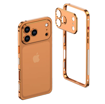 Metalen Bumper iPhone Hoesje met Camera Lens Bescherming en Transparante Achterkant