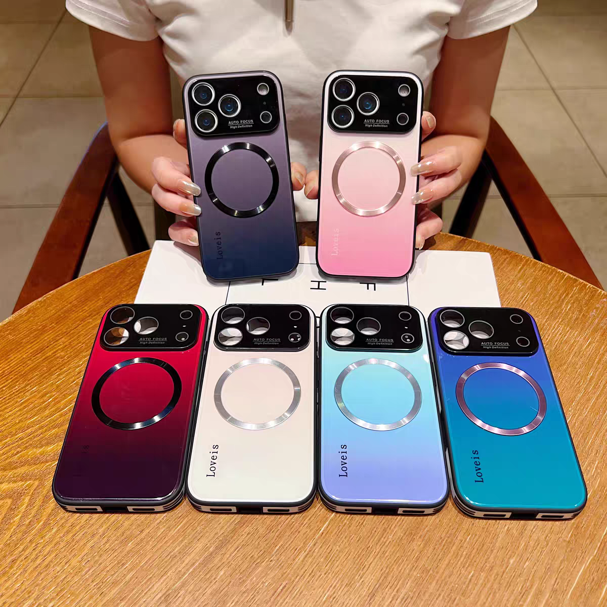 Kleurverloop Magnetisch Glazen iPhone Cover