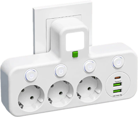 Multipoort EU stopcontactadapter