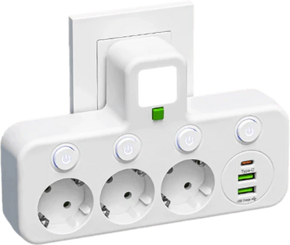 Multipoort EU stopcontactadapter