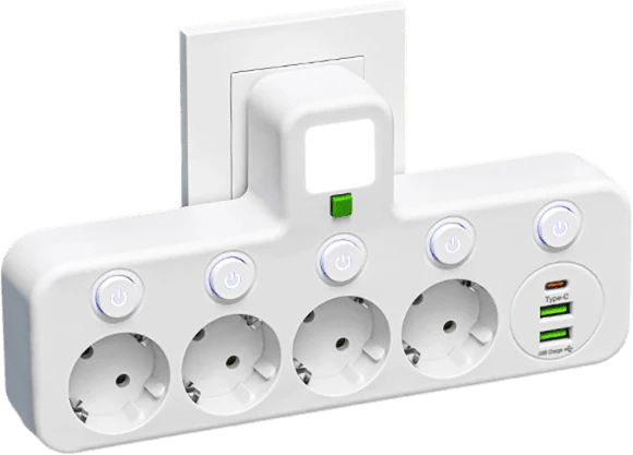 Multi Stopcontact Multipoort EU stopcontactadapter – Gadgetspeurder