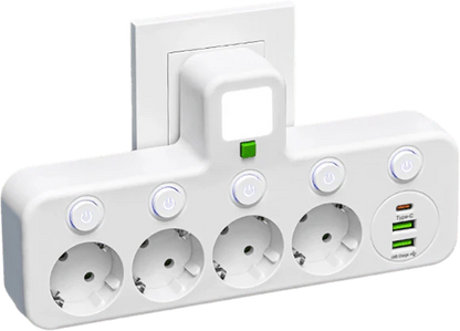 Multipoort EU stopcontactadapter