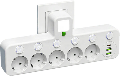 Multipoort EU stopcontactadapter