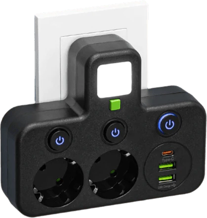 Multipoort EU stopcontactadapter